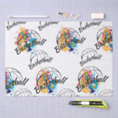 水彩色バスケットボール 薄葉紙 (クラフト)