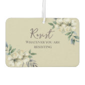 水彩色フローラは政治的に抵抗 カーエアーフレッシュナー (裏面)