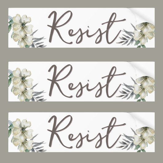 水彩色フローラは政治的に抵抗 バンパーステッカー