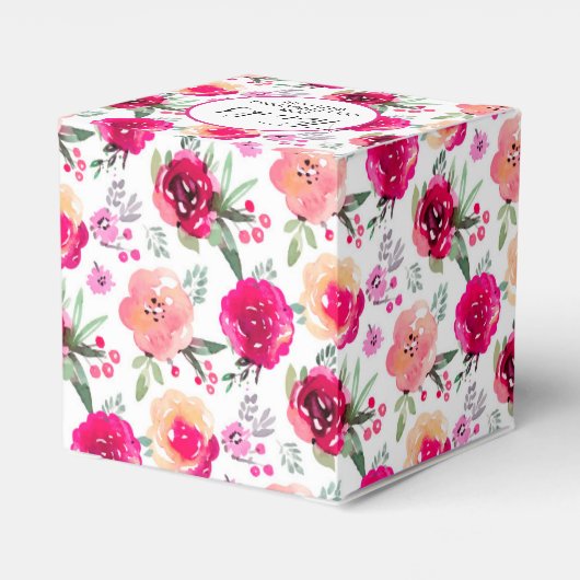 水彩色フローラ結婚ズサンキューフェイスボックス フェイバーボックス (裏面サイド)