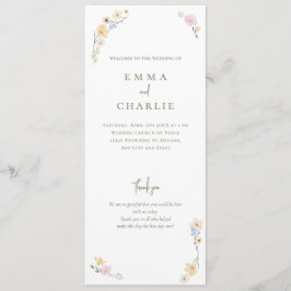 水彩色フローラ防法結婚式 プログラム