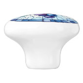 水彩色ブドウのステンドグラスブルーパープルグリーン セラミックノブ (側面)