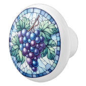 水彩色ブドウのステンドグラスブルーパープルグリーン セラミックノブ (右)