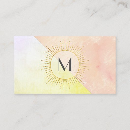水彩色ブロック照明要素 名刺 (正面)