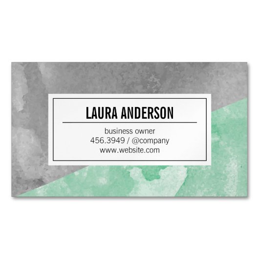 水彩色ブロック マグネット名刺 (正面)