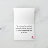 水彩色ペンギン雪メリーカラフルクリスマス シーズンカード (内部)