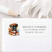 水彩色ボクサーパピー差出人住所ラベル ラベル (インサイチュ)