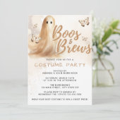 水彩色ボースアンドブレーズニュートラルハローウィンパーティ 招待状 (スタンド正面)