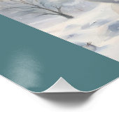 水彩色マイクリスマスキュートキャット雪だるま ポスター (コーナー)