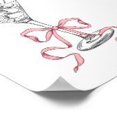 水彩色マルチニピンクボウマルチニバー標識 ポスター (角)