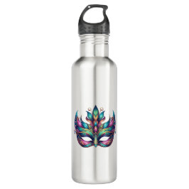 水彩色マルディグラスマスクカーニバル ウォーターボトル