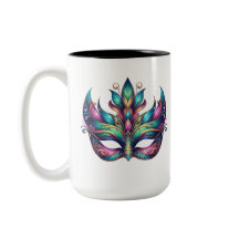 水彩色マルディグラスマスクカーニバル