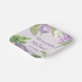 水彩色ラベンダーアジサイ結婚花 ペーパープレート (傾斜あり)