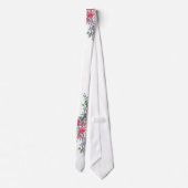 水彩色ラベンダーピンクワイルドバラとユーカリ ネクタイ (裏面)