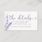 水彩色ラベンダーフローラ結婚ズWebサイト エンクロージャーカード (正面)