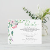 水彩色ラベンダー牡丹結婚の詳細カード エンクロージャーカード (スタンド正面)