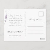 水彩色ラベンダー結婚の花の感謝してい写真 ポストカード (裏面)