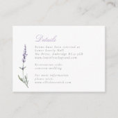 水彩色ラベンダー結婚ズ詳細 エンクロージャーカード (正面)