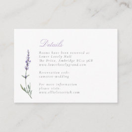 水彩色ラベンダー結婚ズ詳細 エンクロージャーカード