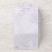 水彩色ラベンダーrsvp付結婚き オールインワン招待状 (外側)