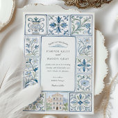 水彩色リスボンハンドア絵を描ズレ結婚ヨス 招待状