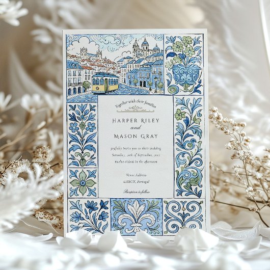 水彩色リスボンハンドア絵を描ズレ結婚ヨス 招待状