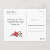 水彩色ルドルフトナディアメリークリスマスホリデー ポストカード (裏面)