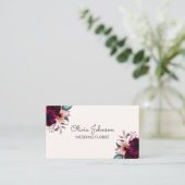 水彩色ヴィンテージボホパープルフラワー 名刺 (スタンド正面)