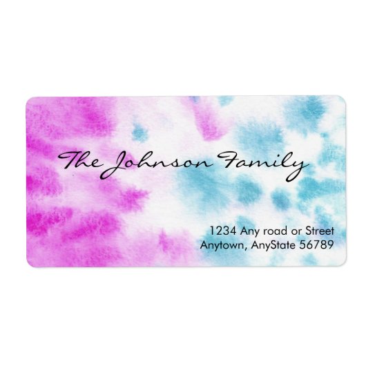 水彩色住所 シール (正面)