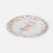 水彩色婚前玫瑰蛋糕图案 ペーパープレート (アングル)