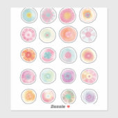 水彩色彩の鮮やか円花抽象芸術 シール (シート)