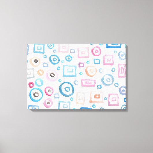 水彩色彩の鮮やか形状 キャンバスプリント (正面)