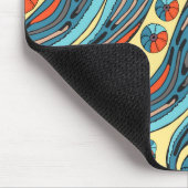 水彩色数々の波状 マウスパッド (コーナー)