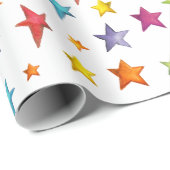 水彩色星 ラッピングペーパー (ロールコーナー)