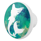 水彩色海ハズマーメイドシルエット セラミックノブ (右)