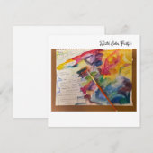 水彩色混合ポストカード 招待状 (正面/裏面)