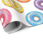 水彩色糖衣甜甜圈和洒料 ラッピングペーパー (ロールコーナー)