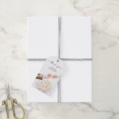 水彩色結婚フローラカップル環 ギフトタグ (より糸付き)