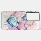 水彩色絵を描ハートの電話ケース SAMSUNG GALAXYケース (左側面)