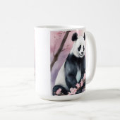水彩色絵を描パンダ熊 コーヒーマグカップ (正面右)