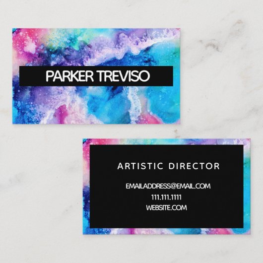 水彩色絵を描ブロックシンプル 名刺 (正面/裏面)
