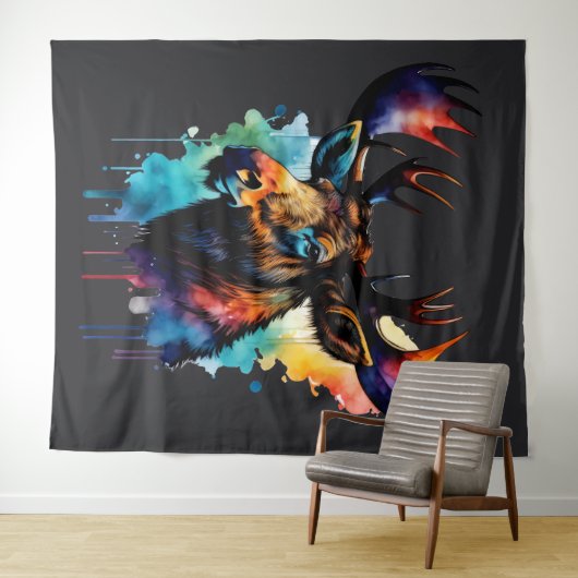 水彩色絵画の数々のムース タペストリー (インサイチュ(横))