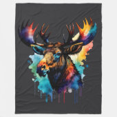 水彩色絵画の数々のムース フリースブランケット (正面)