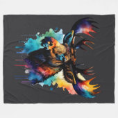 水彩色絵画の数々のムース フリースブランケット (正面(横))