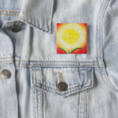 水彩色絵画黄花日 缶バッジ (インサイチュ)