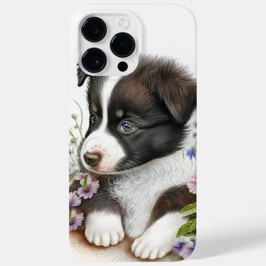 水彩色縁ど子犬 Case-Mate iPhoneケース (裏面)