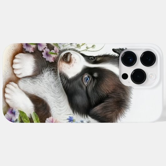 水彩色縁ど子犬 Case-Mate iPhoneケース (裏面 (横))