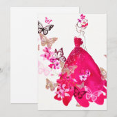 水彩色花嫁 花蝶 ゴールドグリッター シーズンカード (正面/裏面)