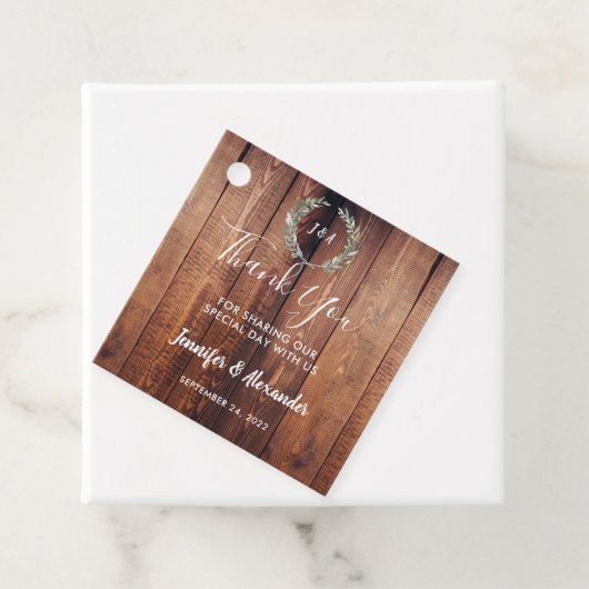 水彩色葉の素朴な木モノグラム感謝していユー フェイバータグ (インサイチュ)