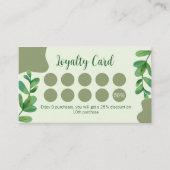 水彩色葉ロイヤリティカード 名刺 (正面)